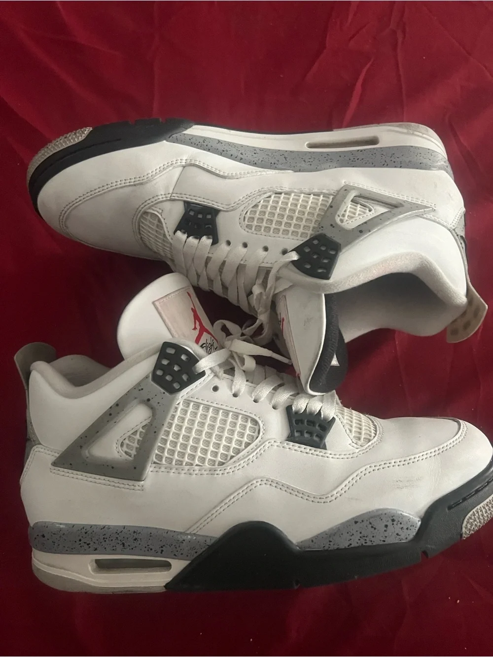 Jordan Retro 4 White with Cement Gray and Black Accents